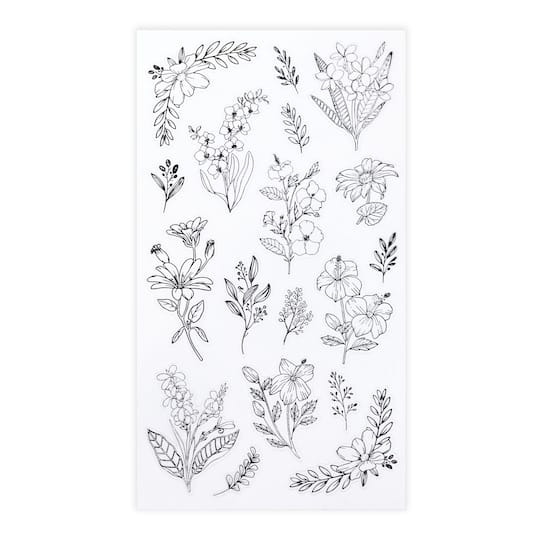black flower stickers by recollections michaels